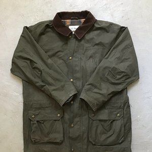 Vintage L.L. Bean Waxed Forest Green Chore Coat